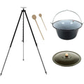 grillplanet set 10 l gulaschkessel mit dreibein schwarz 180 m und deckel 10 liter original ungarischer gulaschtopf feuertopf kesselgulasch topf feuerkessel kochkessel gluehweinkessel suppentopf kessel