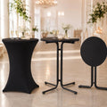 onbest stehtisch klappbar 110 cm 80 cm schwarz mit husse runder bistrotisch biertisch und gartentisch fuer in- und outdoor klapptisch mit festlicher husse