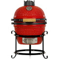 grill-toro kamado grill holzkohlegrill haiiro 32 cm rot mini holzkohlegrill mit thermometer holzgriffen keramikgrill rund ceramic grill ei smoker grill grillofen kamado grill