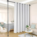 raumteiler paraventgestell gardinenstange178 cm x 317 cm flexibel verstellbarer paravent ohne vorhang ohne bohren raumtrenner sichtschutz fuer wohnzimmer schlafzimmer oder buero schwarz
