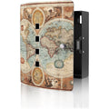 banjado design schluesselkasten aus edelstahl fuer 10 schluessel - schluesselschrank zur schluessel aufbewahrung 24 x 215 x 7cm gross mit praktischem magnetverschluss - motiv historische weltkarte