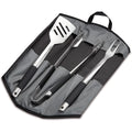 premium grillbesteck edelstahl 3-set inklusive 8786 grillzange grillwender grillgabel faltbare tasche grill-zubehoer gasgrill grill schwarz